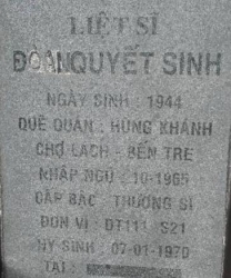 Tìm thân nhân liệt sĩ Đoàn Quyết Sinh