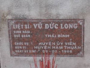 Nhắn tìm thân nhân liệt sỹ Vũ Đức Long