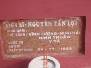 Nhắn tìm thân nhân liệt sỹ  Nguyễn Tấn Lợi