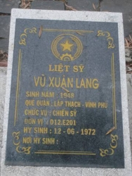 Nhắn tìm thân nhân liệt sỹ  Vũ Xuân Lang