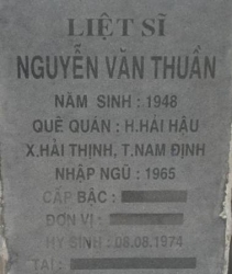 Tìm thân nhân liệt sĩ Nguyễn Văn Thuần