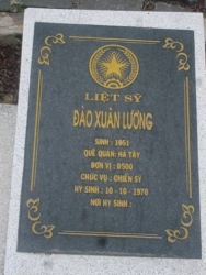 Nhắn tìm thân nhân liệt sỹ  Đào Xuân Lương