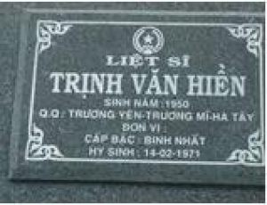Tìm thân nhân liệt sĩ Trịnh Văn Hiền