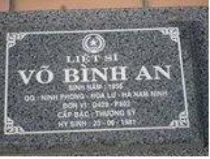 Tìm thân nhân liệt sĩ Võ Bình An