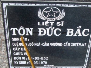 Nhắn tìm thân nhân liệt sỹ Tôn Đức Bắc