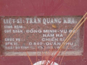 Nhắn tìm thân nhân liệt sỹ Trần Quang Khải ( Khai - Khái )