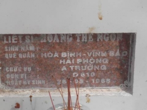 Tìm thân nhân liệt sĩ  Hoàng Thế Ngọc