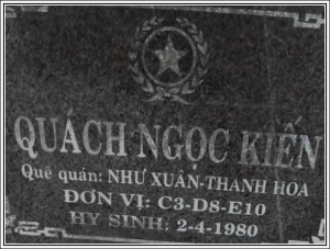 Nhắn tìm thân nhân liệt sỹ Quách Ngọc Kiến