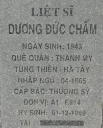 Tìm thân nhân liệt sĩ Dương Đức Chấm
