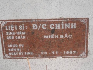 Nhắn tìm thân nhân liệt sỹ Chính