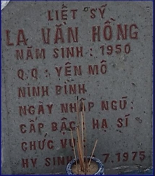 Tìm thân nhân liệt sĩ La Văn Hồng