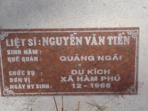 Nhắn tìm thân nhân liệt sỹ  Nguyễn Văn Tiến