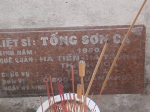 Nhắn tìm thân nhân liệt sỹ  Tống Sơn Ca