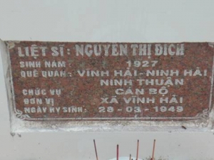 Nhắn tìm thân nhân liệt sỹ  Nguyễn Thị Đich