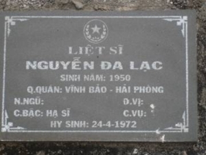 Tìm thân nhân liệt sĩ Nguyễn Đa Lạc