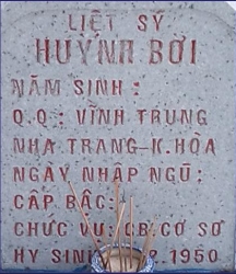 Tìm thân nhân liệt sĩ Huỳnh Bời