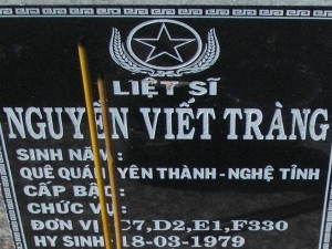 Nhắn tìm thân nhân liệt sỹ Nguyễn Viết Tràng