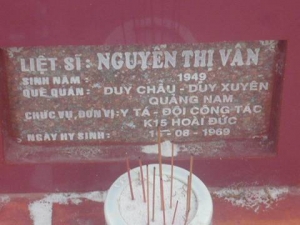 Nhắn tìm thân nhân liệt sỹ  Nguyễn Thị Vân