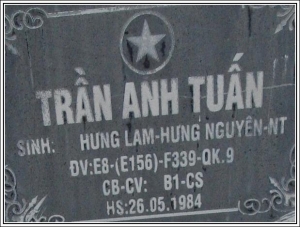 Nhắn tim thân nhân liệt sỹ Trần Anh Tuấn