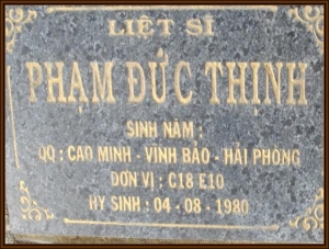 Tìm thân nhân liệt sĩ Phạm Đức Thịnh