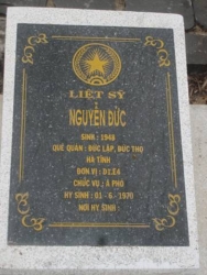 Nhắn tìm thân nhân liệt sỹ Nguyễn Đức