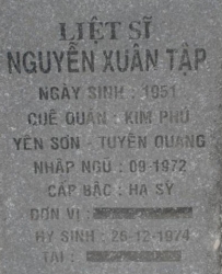Tìm thân nhân liệt sĩ Nguyễn Xuân Tập