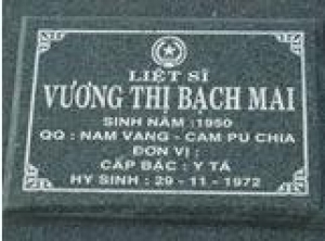 Tìm thân nhân liệt sĩ Vương Thị Bạch Mai