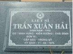 Tìm thân nhân liệt sĩ Trần Xuân Hải
