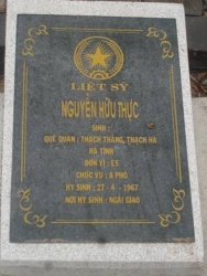 Nhăn tìm thân nhân liệt sỹ Nguyễn Hữu Thực