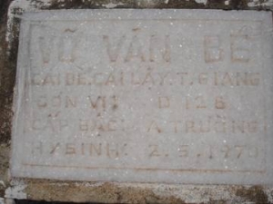  Nhắn tìm thân nhân liệt sỹ Võ Văn Bé