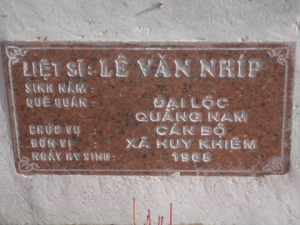 Nhắn tìm thân nhân liệt sỹ  Lê Văn Nhíp