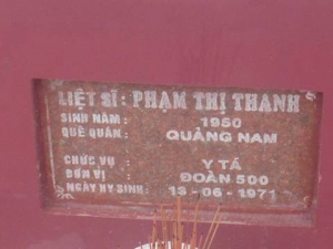 Nhắn tìm thân nhân liệt sỹ  Phạm Thị Thanh