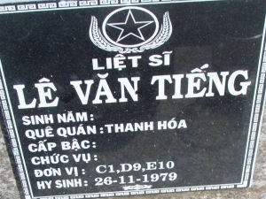 Nhắn tìm thân nhân liệt sỹ Lê Văn Tiếng