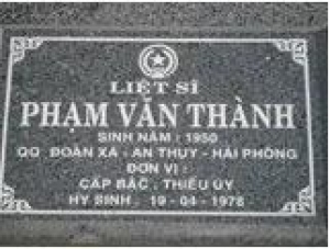 Tìm thân nhân liệt sĩ Phạm Văn Thành