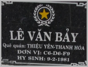 Nhắn tìm thân nhân liệt sỹ  Lê Văn Bảy