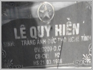  Nhắn tìm thân nhân liệt sỹ   Lê Qúy Hiền
