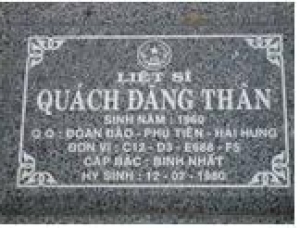 Tìm thân nhân liệt sĩ Quách Đăng Thân