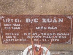 Nhắn tìm thân nhân liệt sỹ Xuân