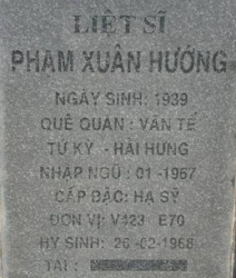 Tìm thân nhân liệt sĩ Phạm Xuân Hướng