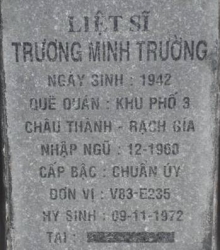 Tìm thân nhân liệt sĩ Trương Minh Trường