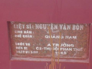 Nhắn tìm thân nhân liệt sỹ  Nguyễn Văn Bôn