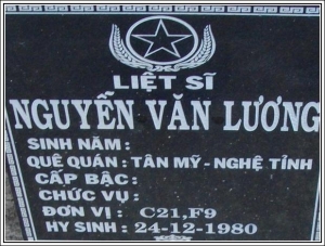 Nhắn tìm thân nhân liệt sỹ  Nguyễn Văn Lương