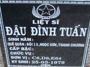 Nhắn tìm thân nhân liệt sỹ Đậu Đình Tuấn