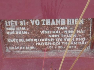 Nhắn tìm thân nhân liệt sỹ Võ Thanh Hiền