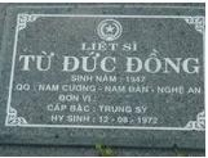 Tìm thân nhân liệt sĩ Từ Đức Đồng