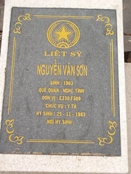 Nhắn tìm thân nhân liệt sỹ Nguyễn Văn Sơn