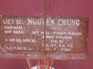 Nhắn tìm thân nhân liệt sỹ  Nguyễn Chung