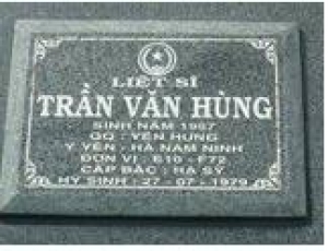 Tìm thân nhân liệt sĩ Trần Văn Hùng