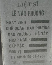 Tìm thân nhân liệt sĩ Lê Văn Phượng
