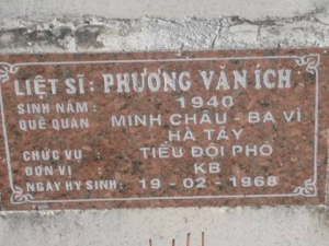 Nhắn tìm thân nhân liệt sỹ  Phương Văn Ích